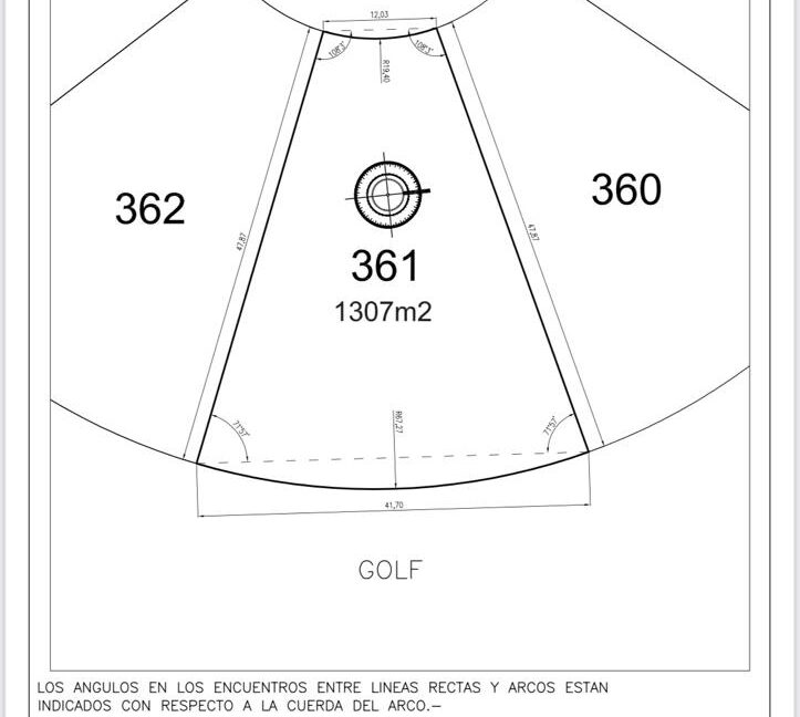 Plancheta lote 361, golf 2. Costa esmeralda